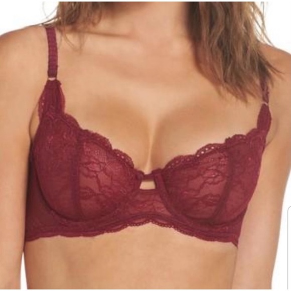 Sam Edelman Other - Sam Edelman Magenta Purple Lace Demi Bra 34B